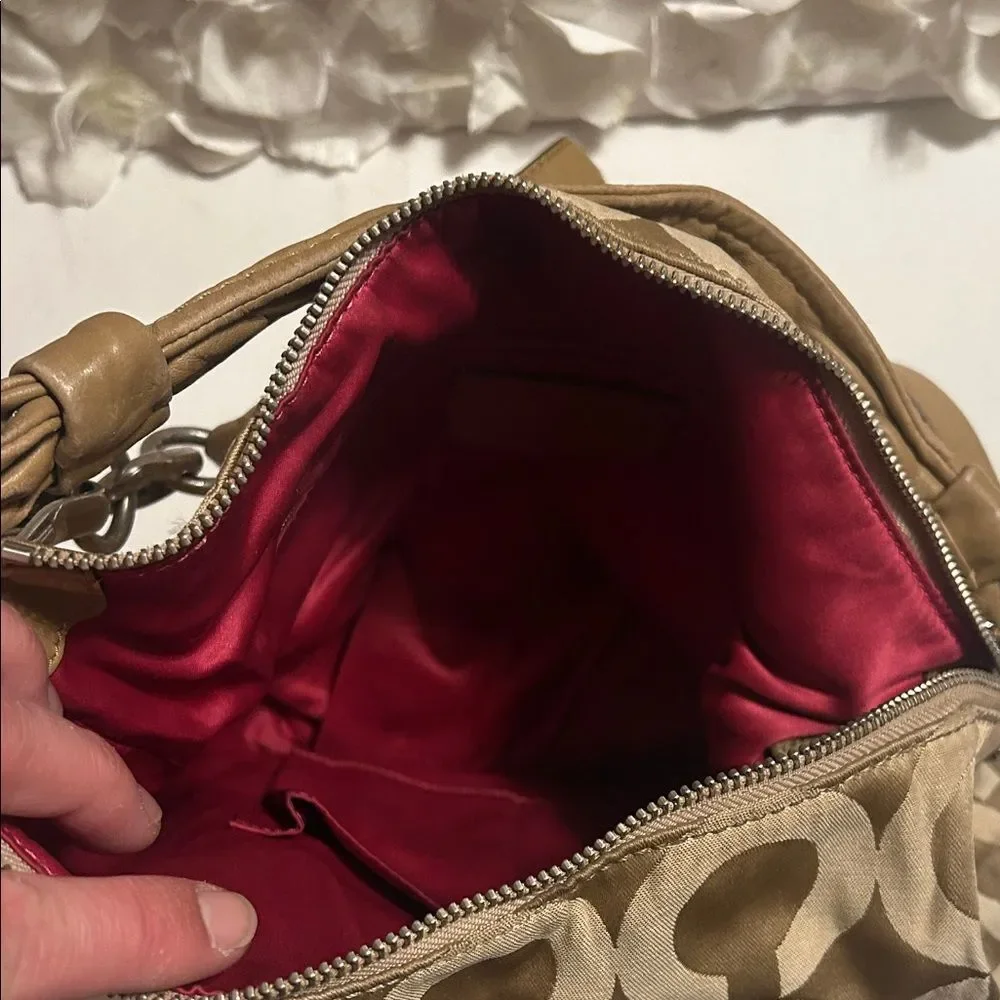 Coach Tan Signature Shoulder Bag